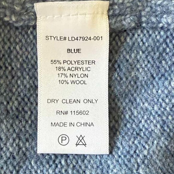 NWT All in Favor Sweater Dress gray-blue, high collar with zipper, size XS - Picture 9 of 16